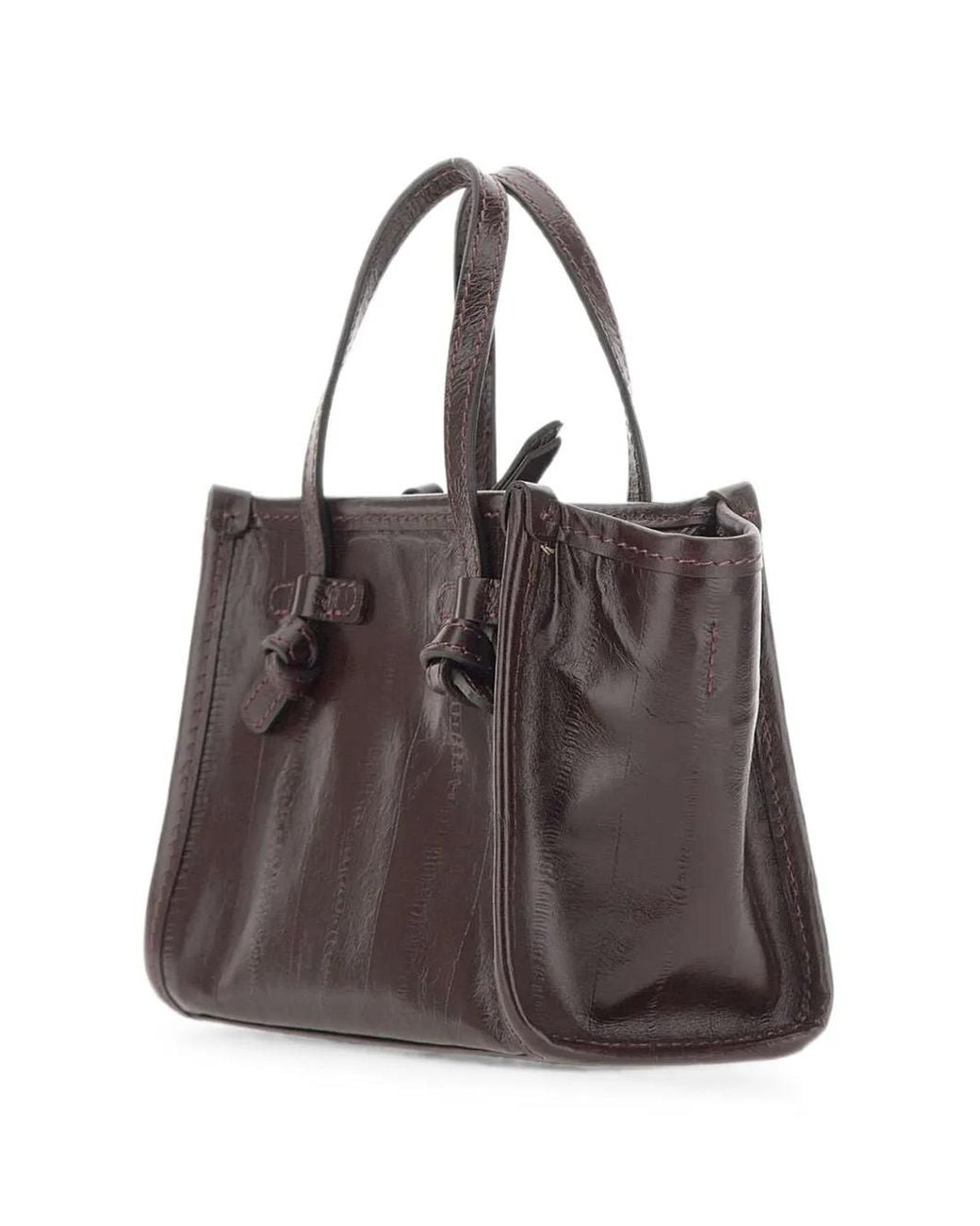 MARCELLA CLUB Brown Small Miss Marcella Leather Tote Bag
