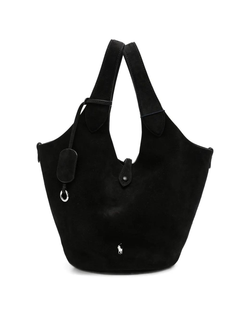 Polo Ralph Lauren Black Tote Bag Suede Calf