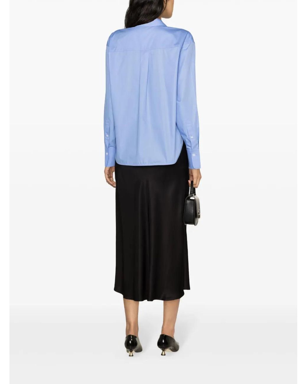 Victoria Beckham Blue Cropped Shirt