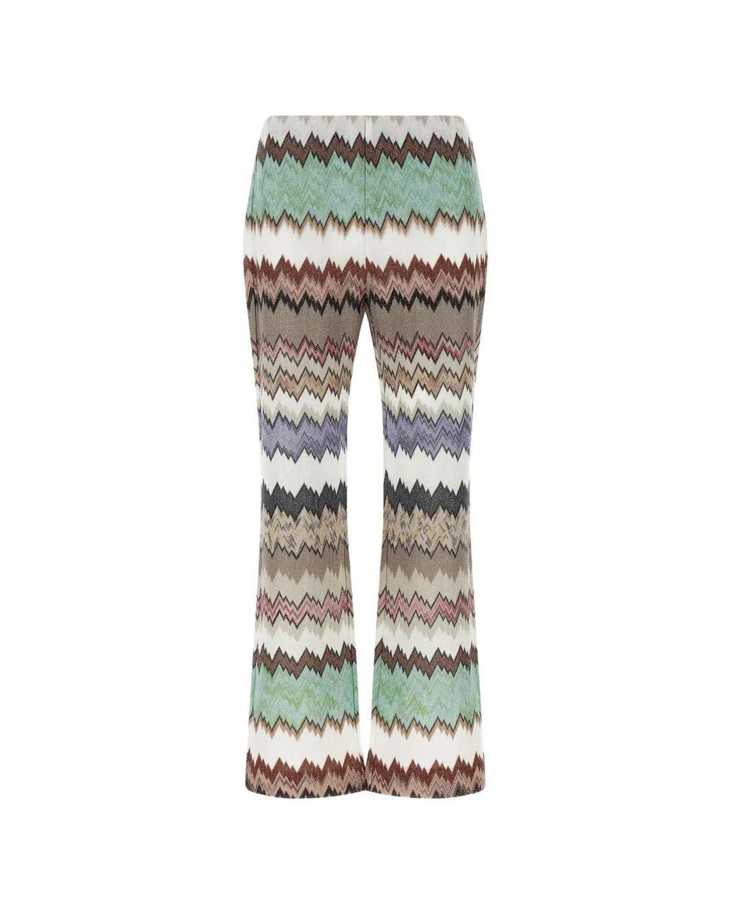 Missoni White Snake-Pattern Viscose Lamé Cropped Trousers