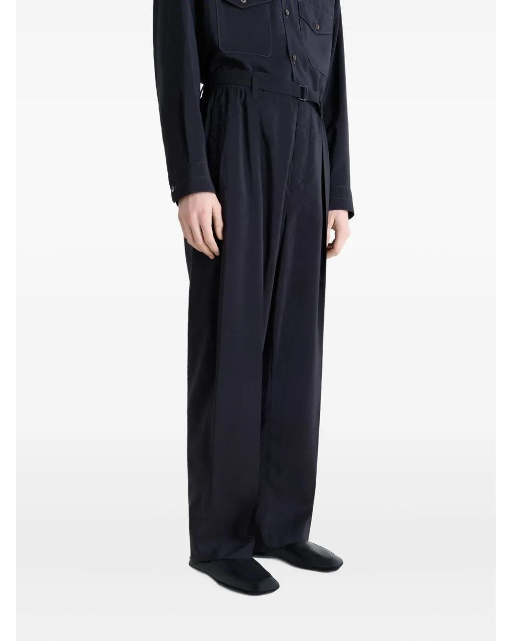 Lemaire Black Square-Toe Slippers for men
