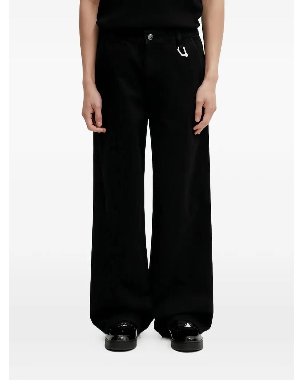 HELIOT EMIL D-Ring Wide-Leg Jeans in Black for Men | Lyst UK