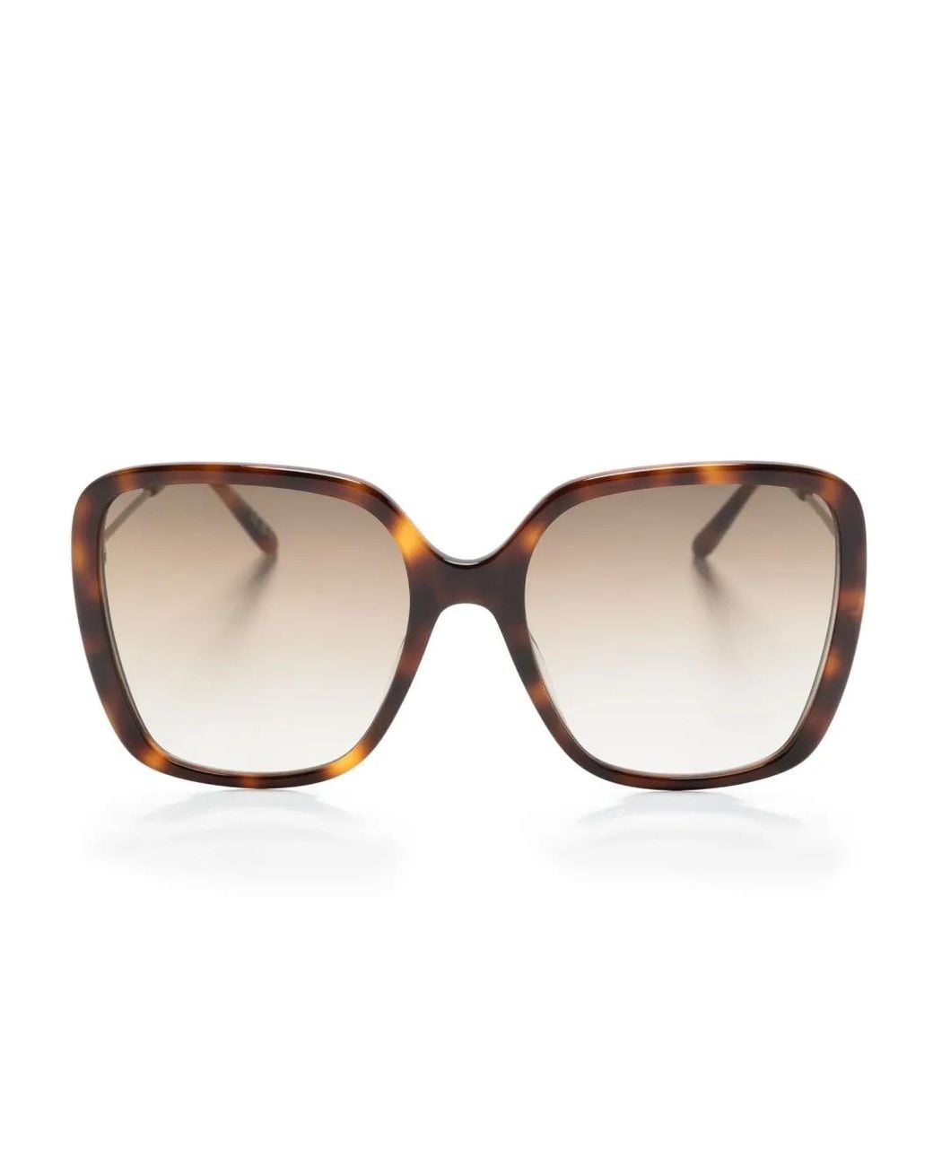 Chloé Brown Tortoiseshell-Effect Square-Frame Sunglasses