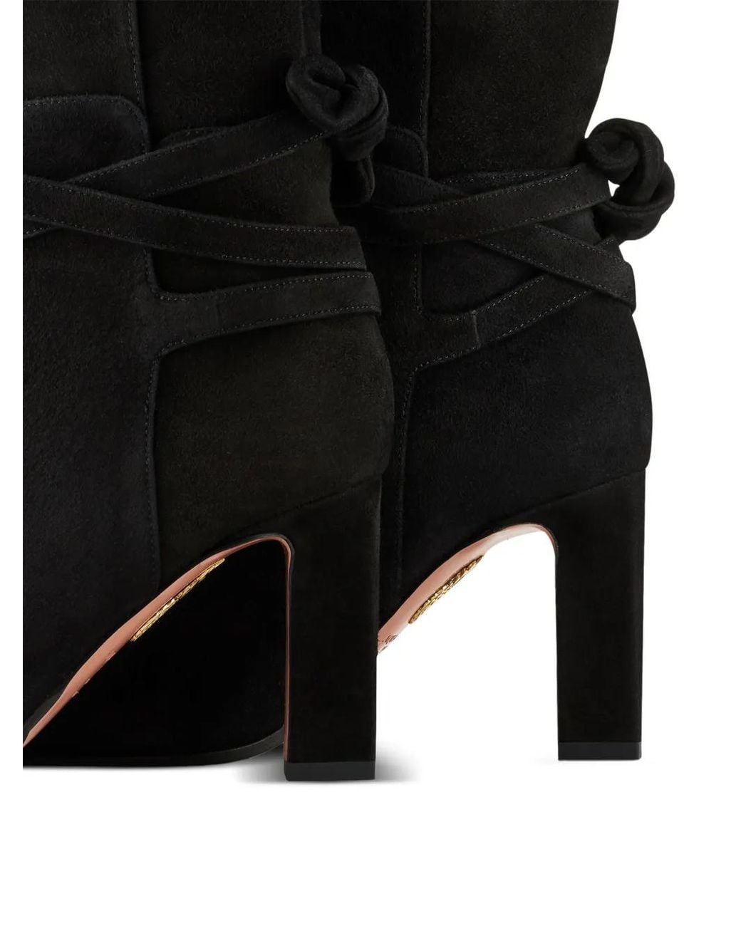 Aquazzura Black 85Mm Very Bow Tie Boots