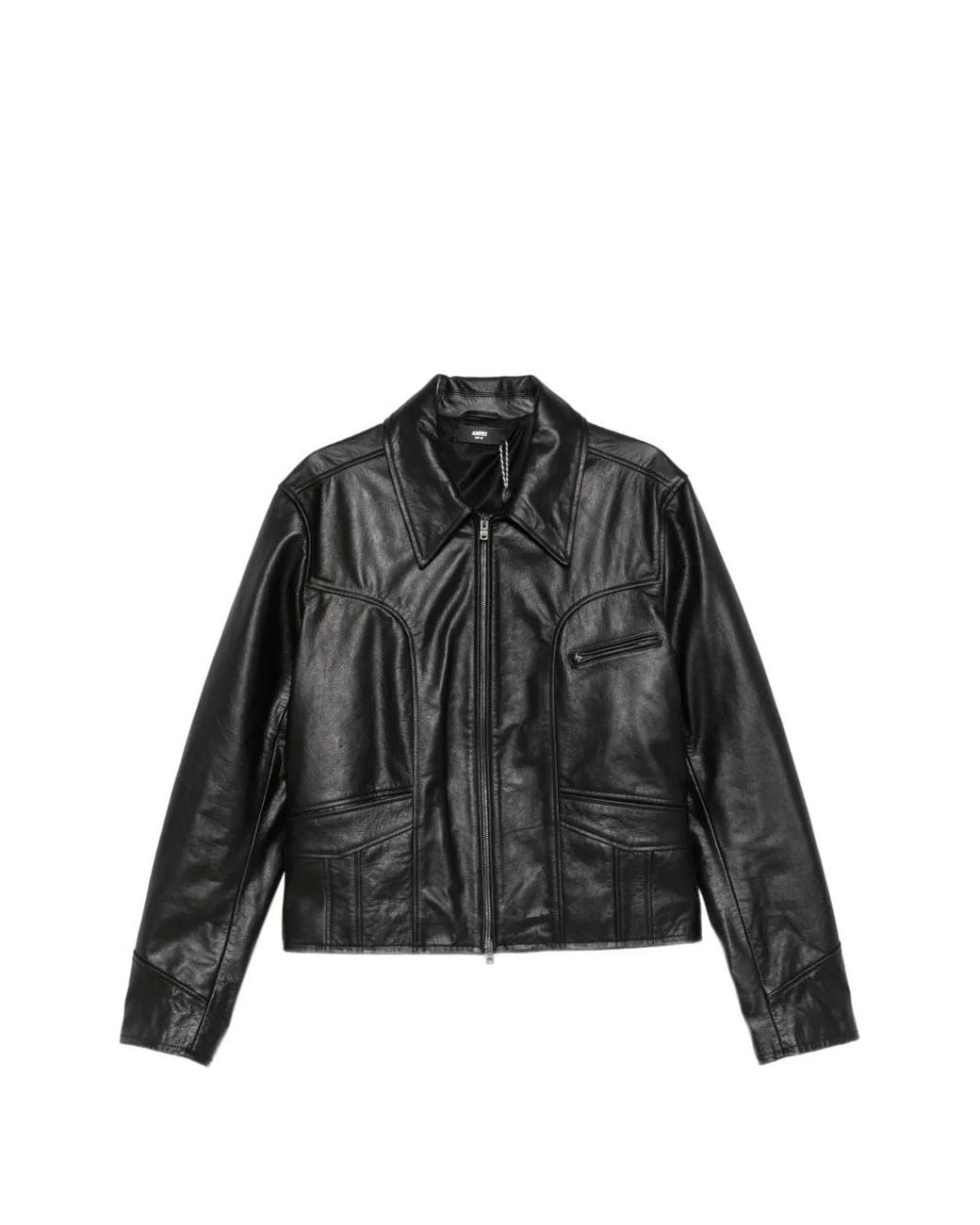 Amiri Black Leather Western-Yoke Jacket for men