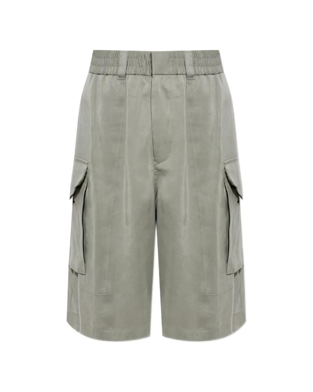 Giorgio Armani Gray Short À Détails Plissés for men