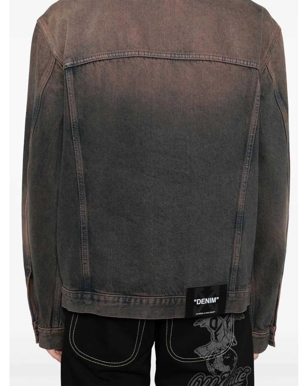 Off-White c/o Virgil Abloh Black Overdyed Denim Skate Jacket for men