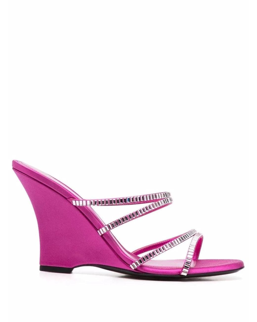 ALEVI Pink Crystal-Embellished Open Toe Sandals