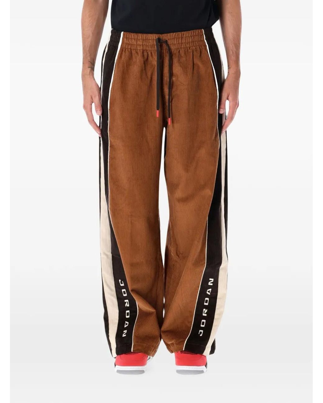 Nike Brown Corduroy Side-Stripe Track Pants for men