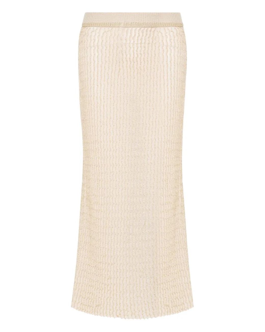 Maison Margiela Natural Jupe Mi-Longue À Design Côtelé