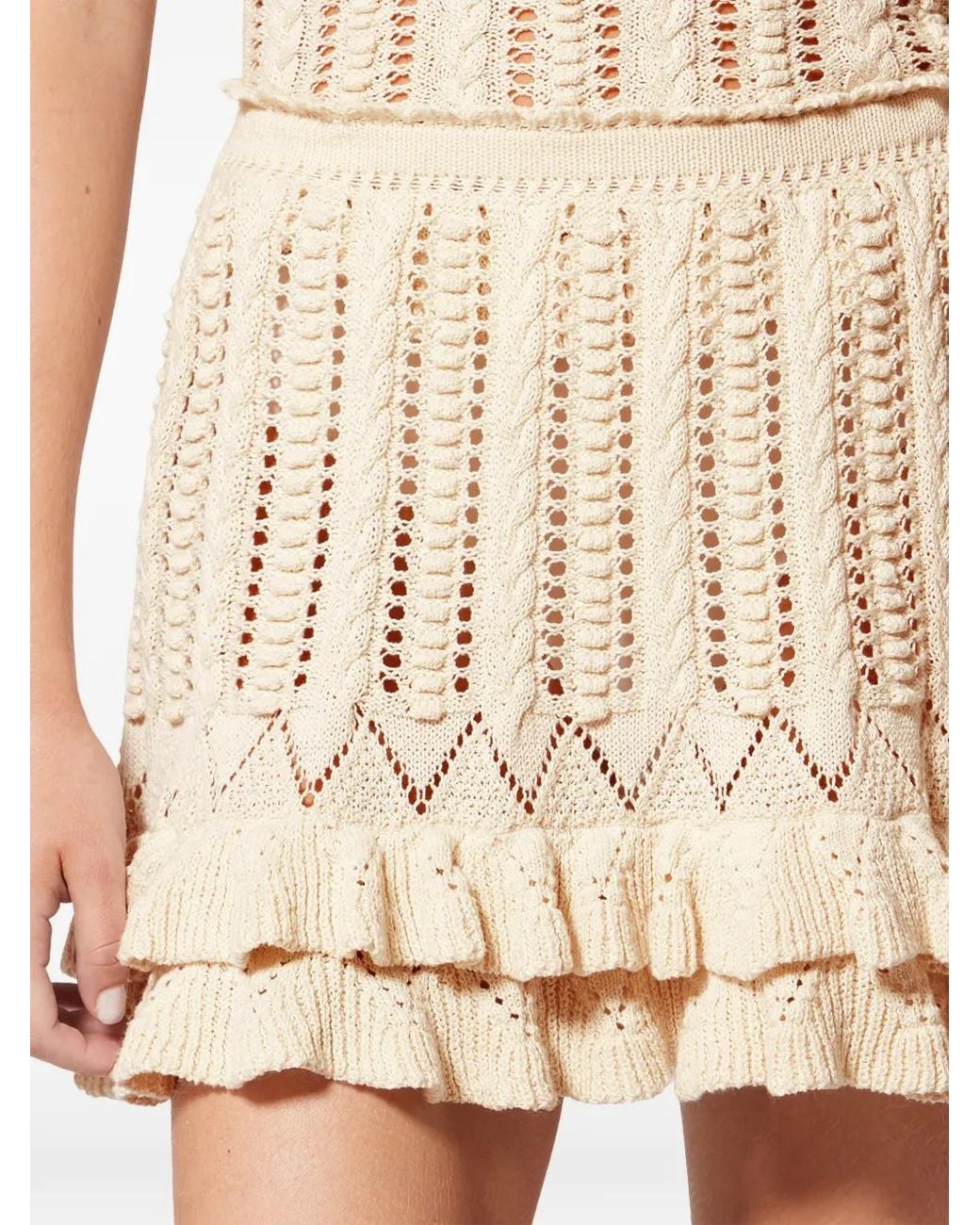 Isabel Marant Natural Ruffled Miniskirt