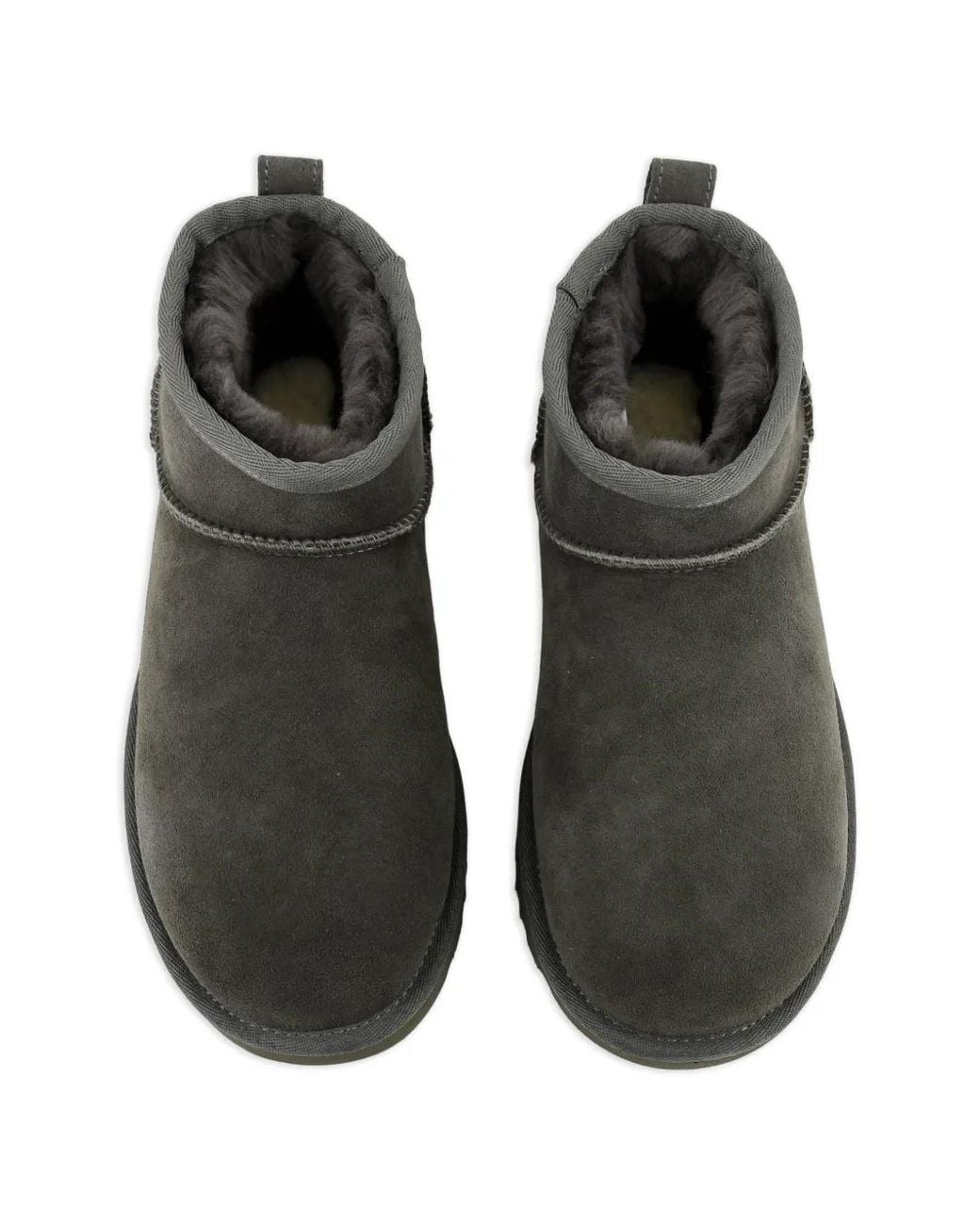 Ugg Gray Classic Ultra Mini Leather Ankle Boots