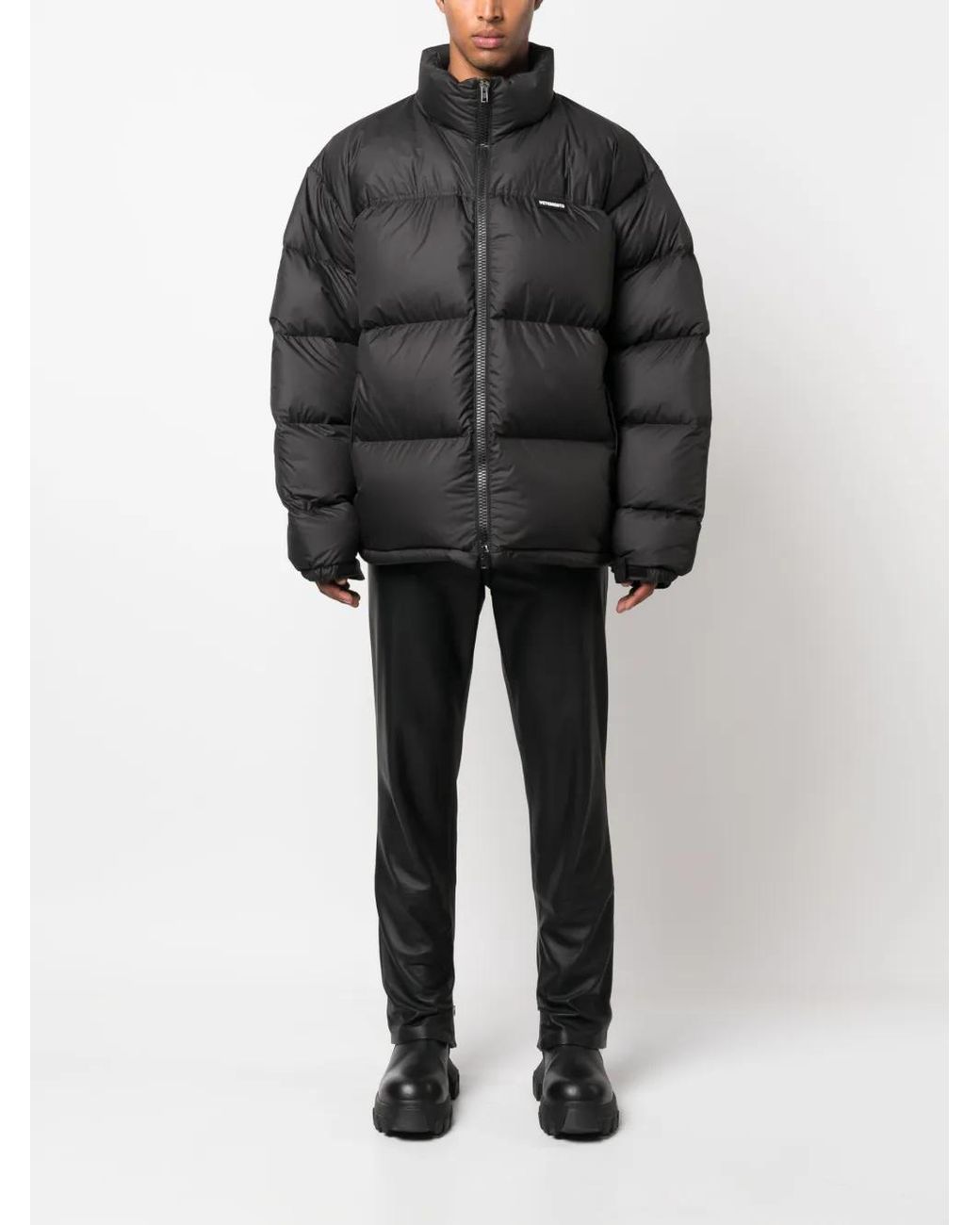 Vetements Black Funnel-Neck Puffer Jacket