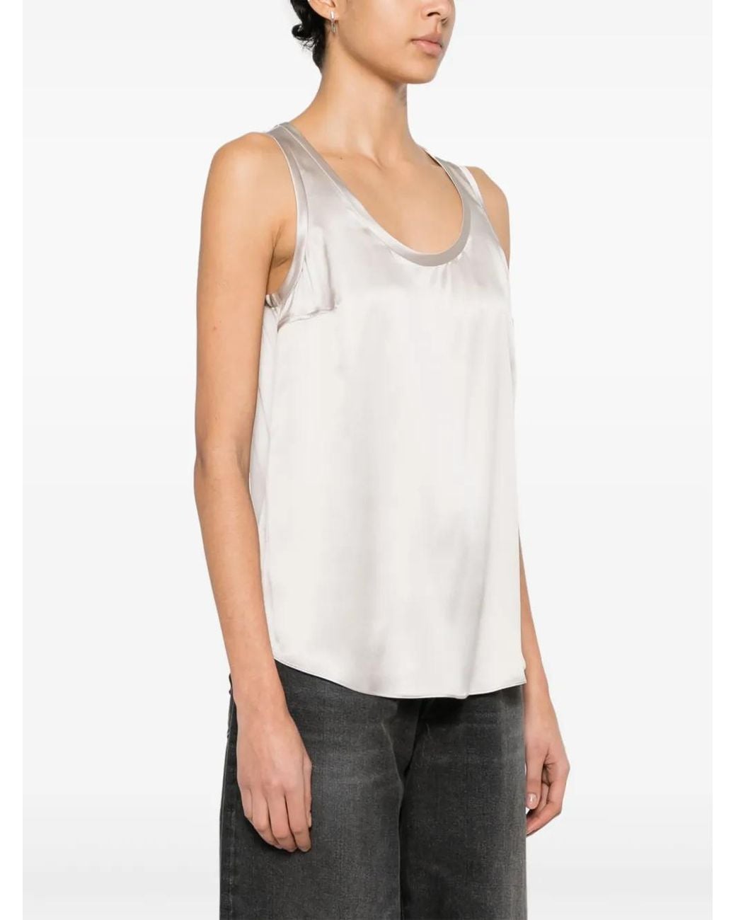 Brunello Cucinelli Natural Sleveless Blouse Clothing