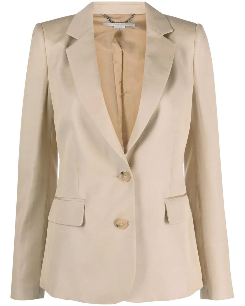 Stella McCartney Natural Iconic Notched-Lapels Blazer