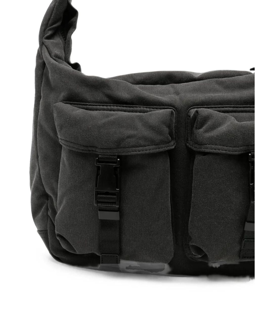 Juun.J Black Buckle-Fastening Multi-Pocket Shoulder Bag