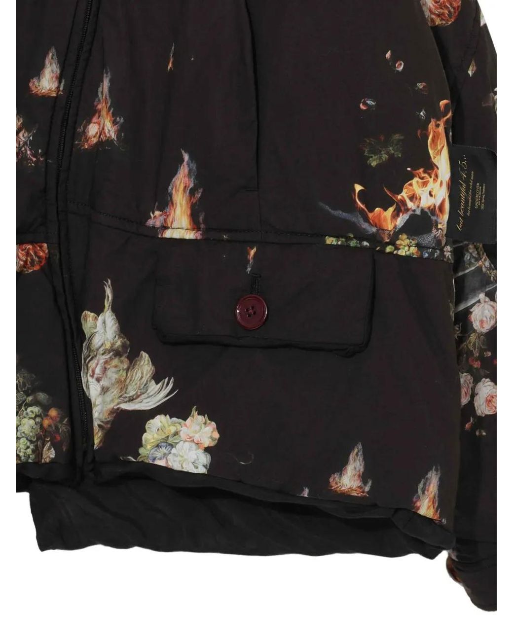 Undercover Black Graphic-Print Asymmetric Jacket for men