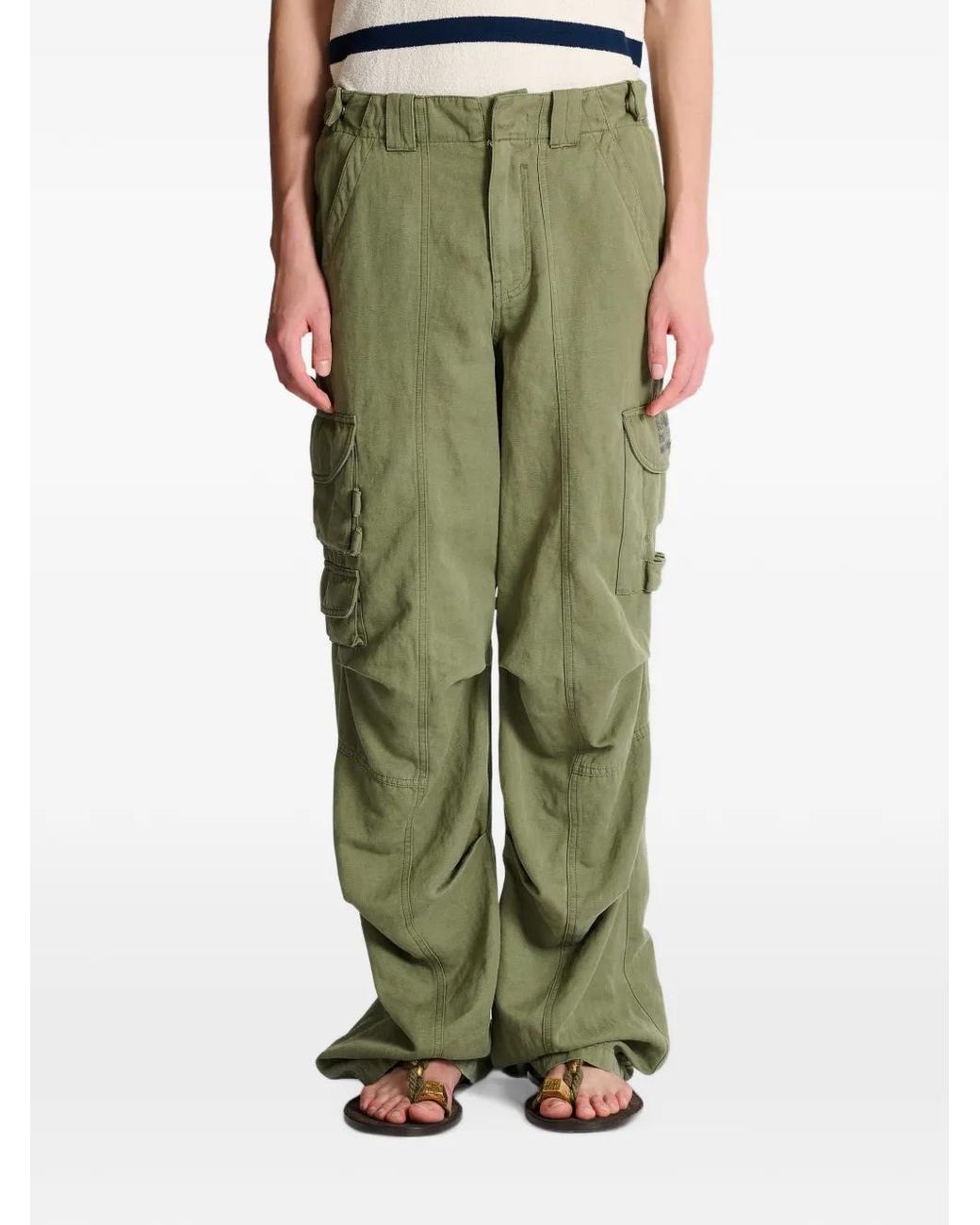Balmain Green Stamp Cargo Pants for men