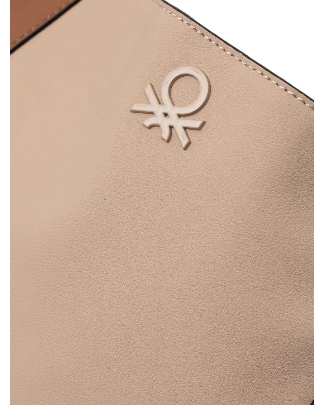 Benetton Brown Logo-Embroidered Reversible Tote Bag