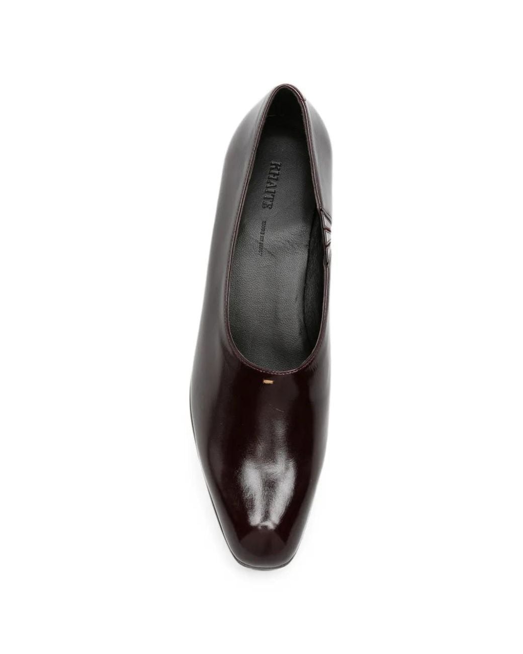 Khaite Red Leather Square-Toe Loafers