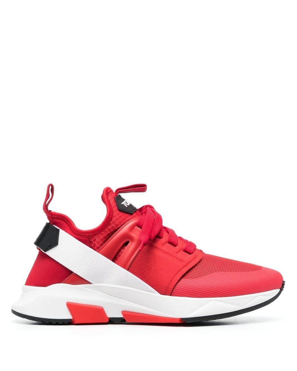 Tom Ford Alcantara Low-top Sneakers in Red for Men | Lyst