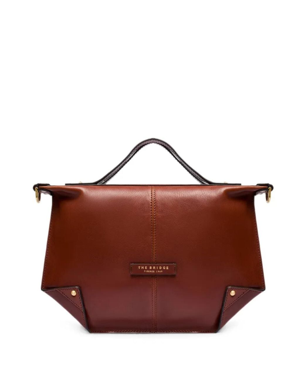 The Bridge Brown Leather Zip-Top Cross Body Bag
