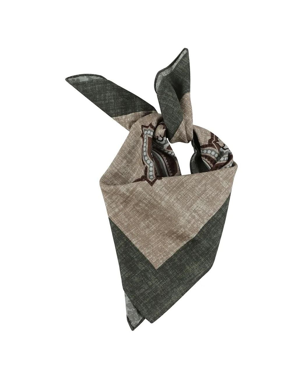 Altea Gray Paisley-Print Scarf for men