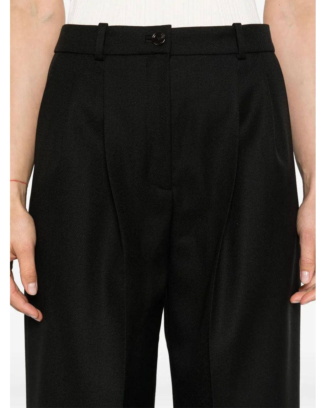 Boss Black Pleat-Detailed Virgin Wool Trousers