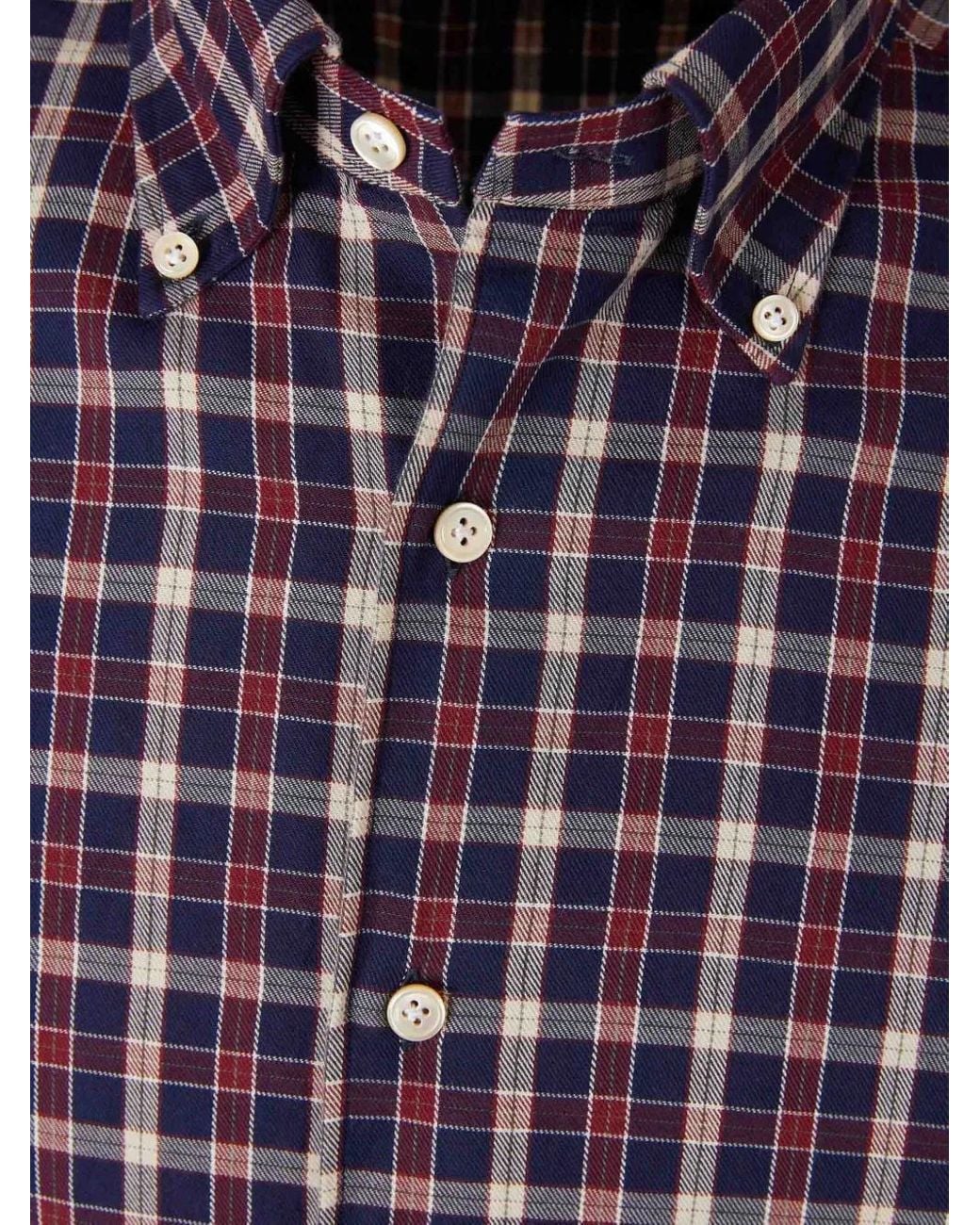 Luigi Borrelli Napoli Blue Checked Button-Down Shirt for men