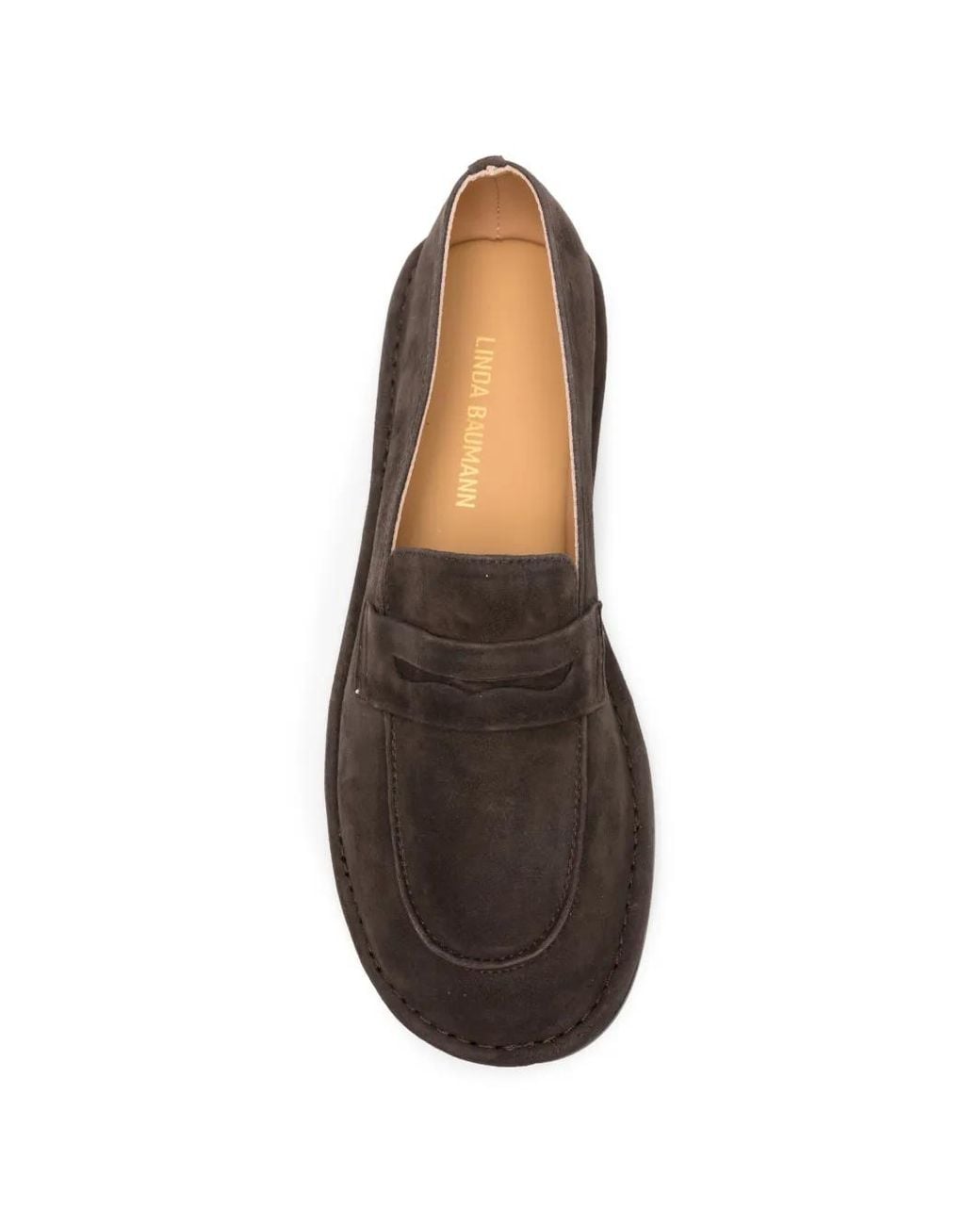 Linda Baumann Brown Suede Penny Loafers