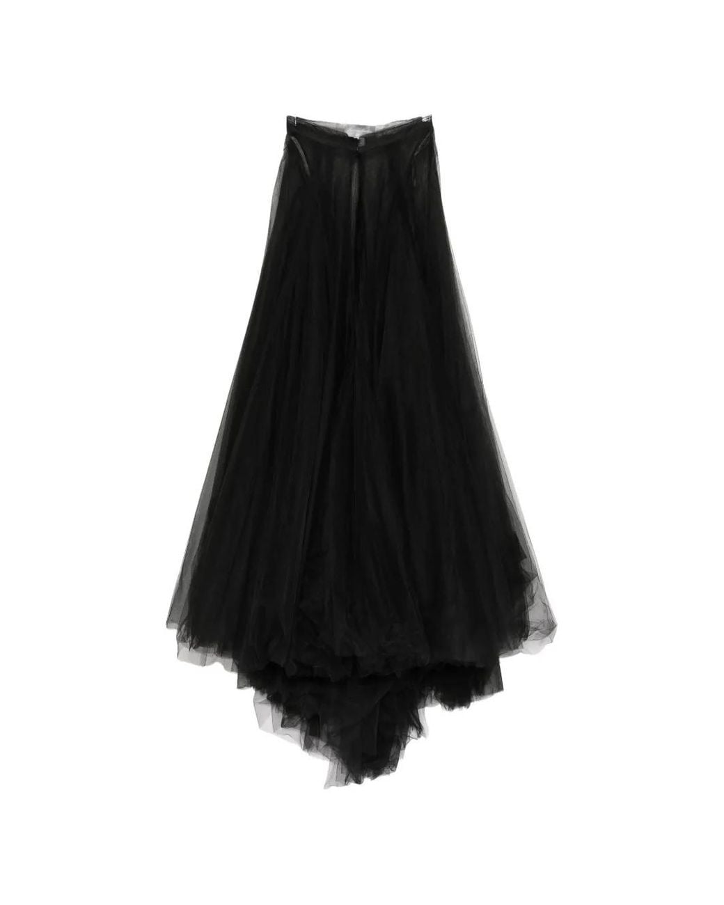 Monique Lhuillier Black Illusion Tulle Overlay Skirt