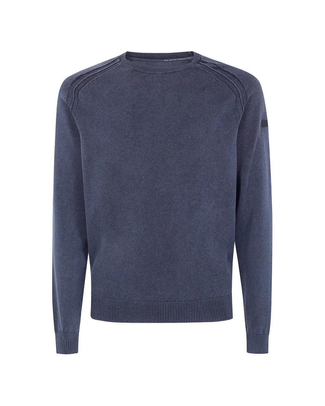 Rrd Blue Ribbed Crew-Neck Sweater for men