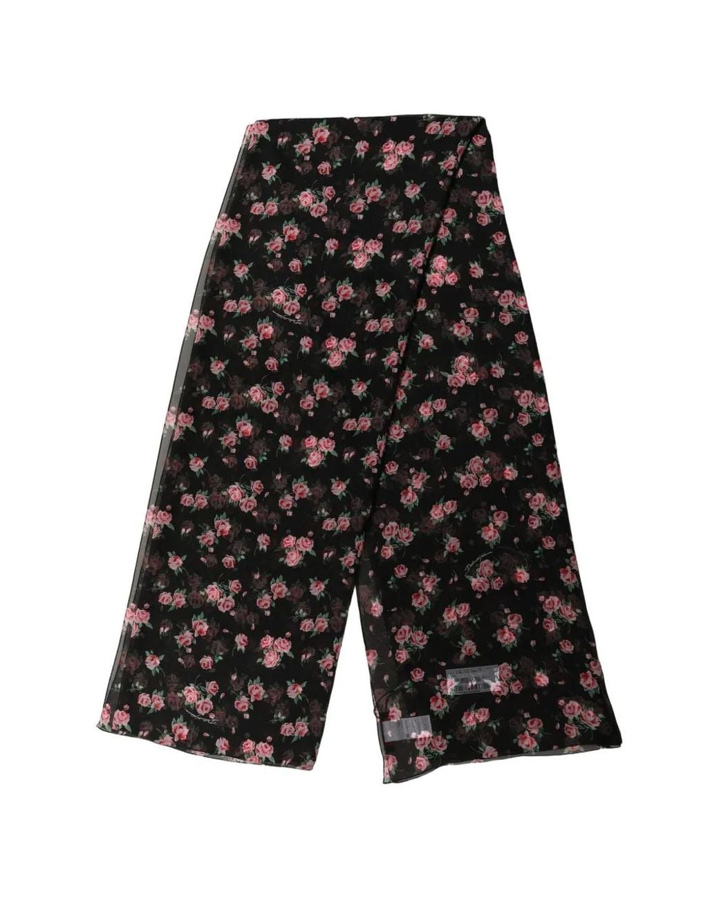 Dolce & Gabbana Black Floral-Print Silk Scarf