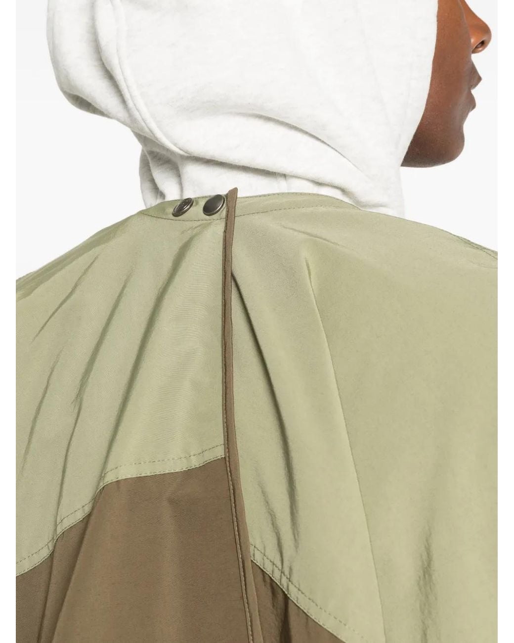 Martine Rose Green Colour-Block Panelled Coat