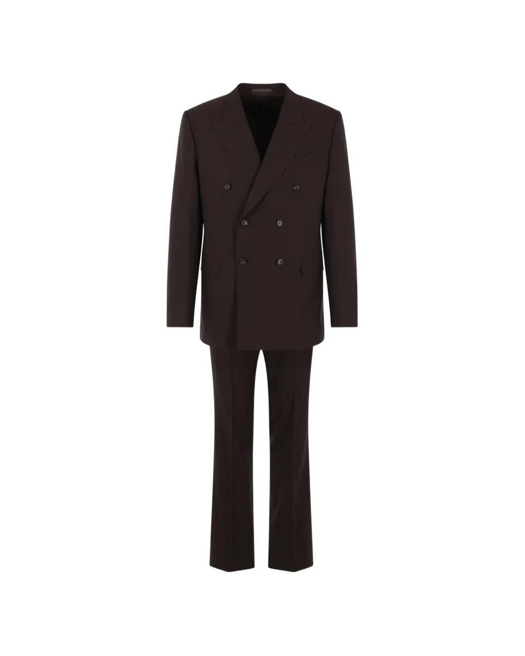 Caruso Black Double-Breasted Suit for men