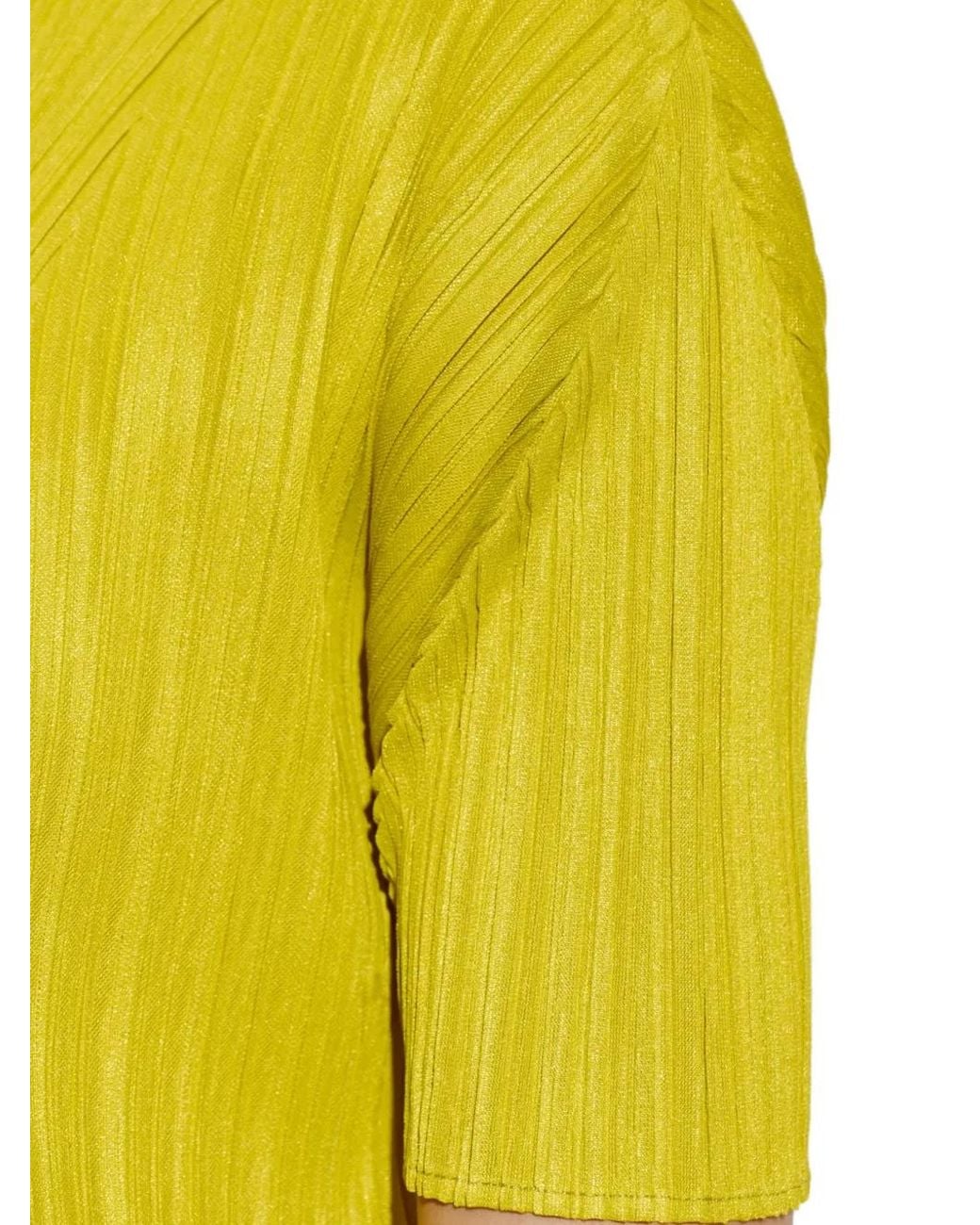 Pleats Please Issey Miyake Yellow Pleated Dress