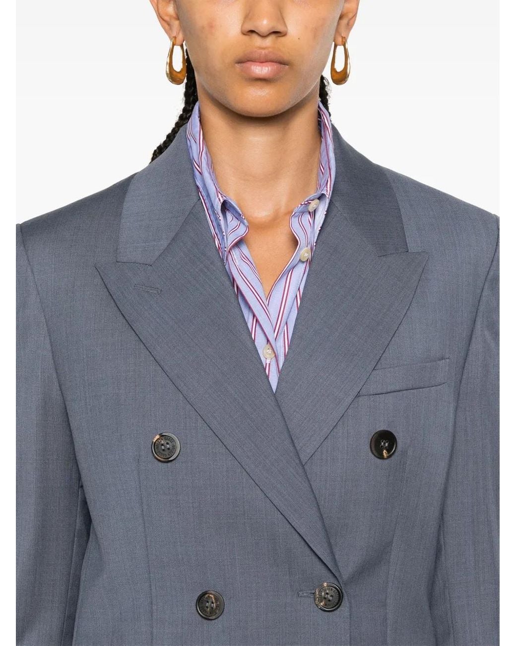 Golden Goose Deluxe Brand Blue Journey Double-Breasted Jacket