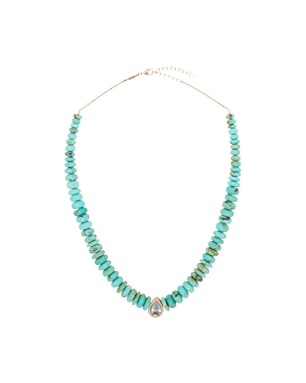 Jacquie Aiche Blue 14Kt Rose Multi-Stone Necklace