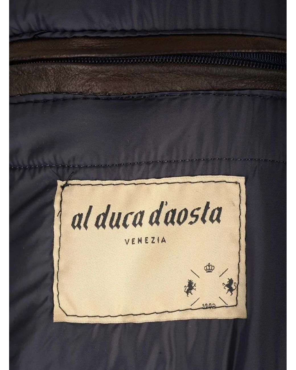 Al Duca D'aosta Leren Bikerjack in het Brown voor heren
