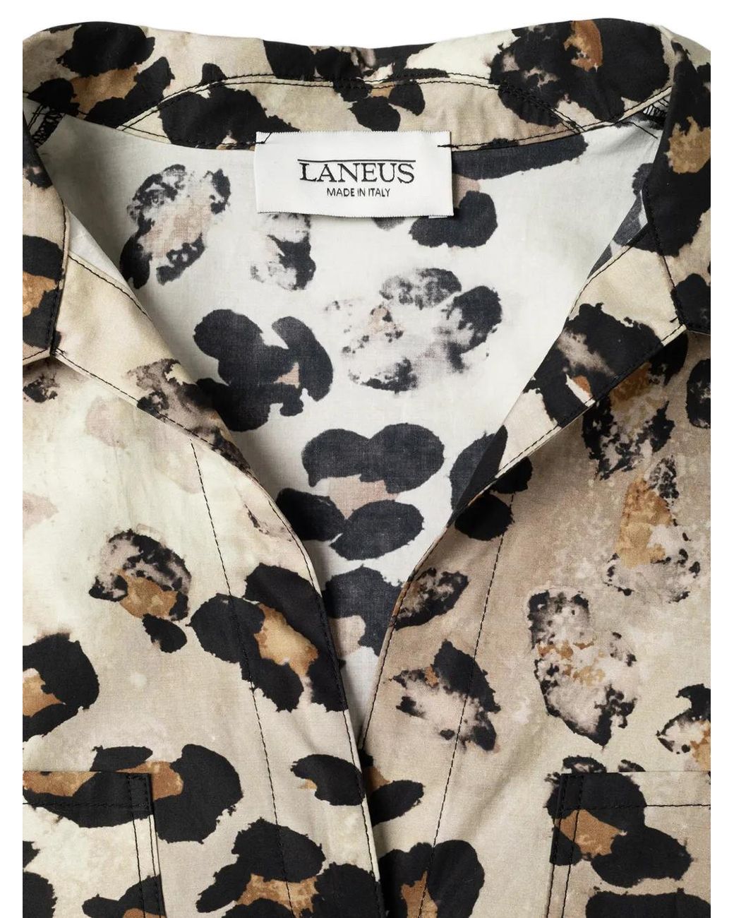 Laneus Overhemd Met Luipaardprint in het Multicolor