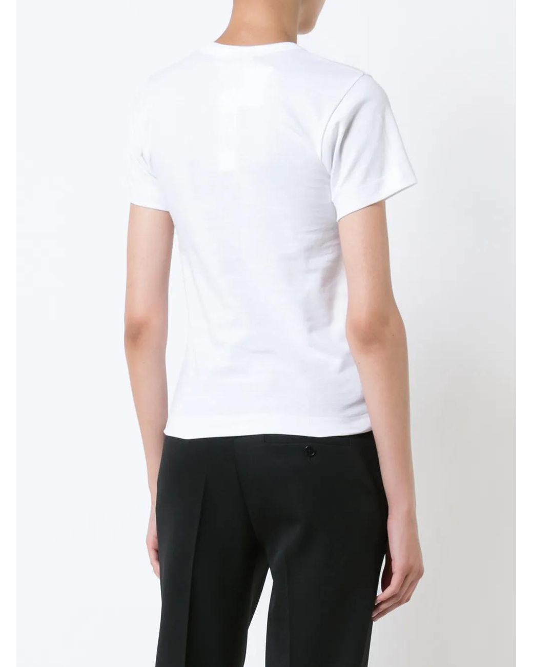 COMME DES GARÇONS PLAY White Heart-Print Cotton T-Shirt
