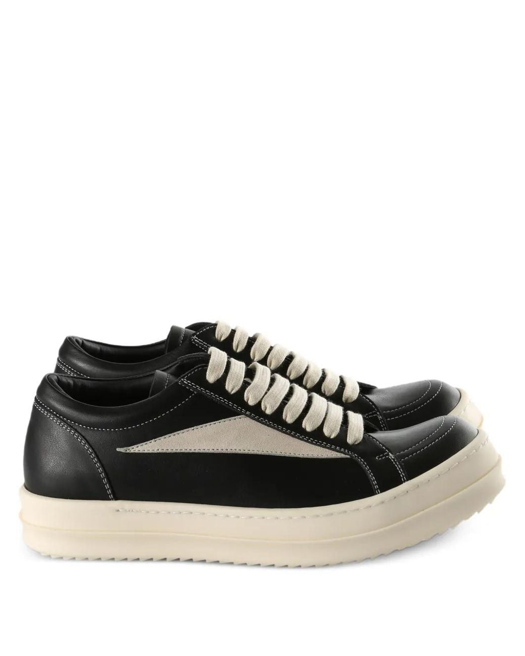 Rick Owens Black Leather Sneakers