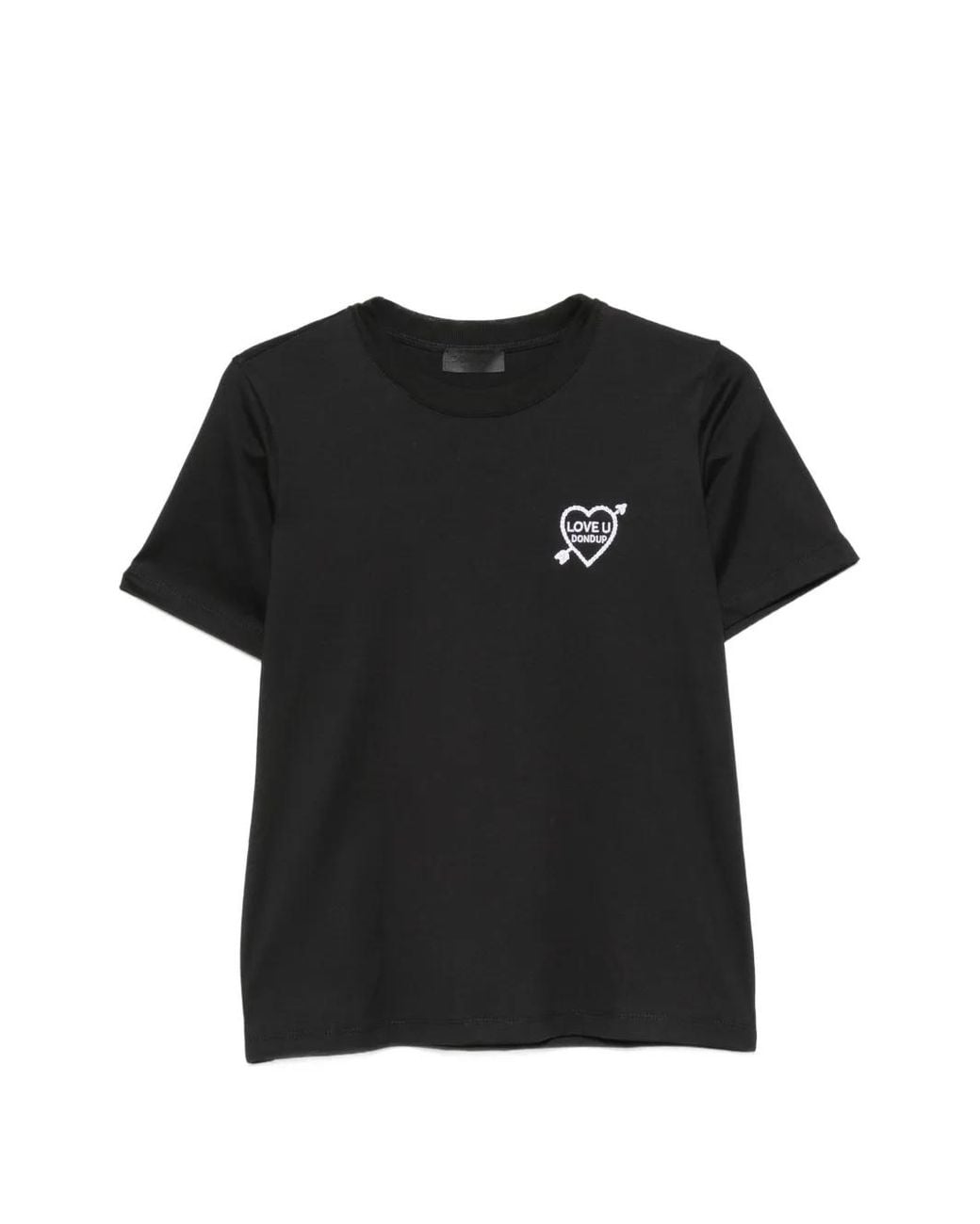Dondup Black Embroidered-Heart T-Shirt