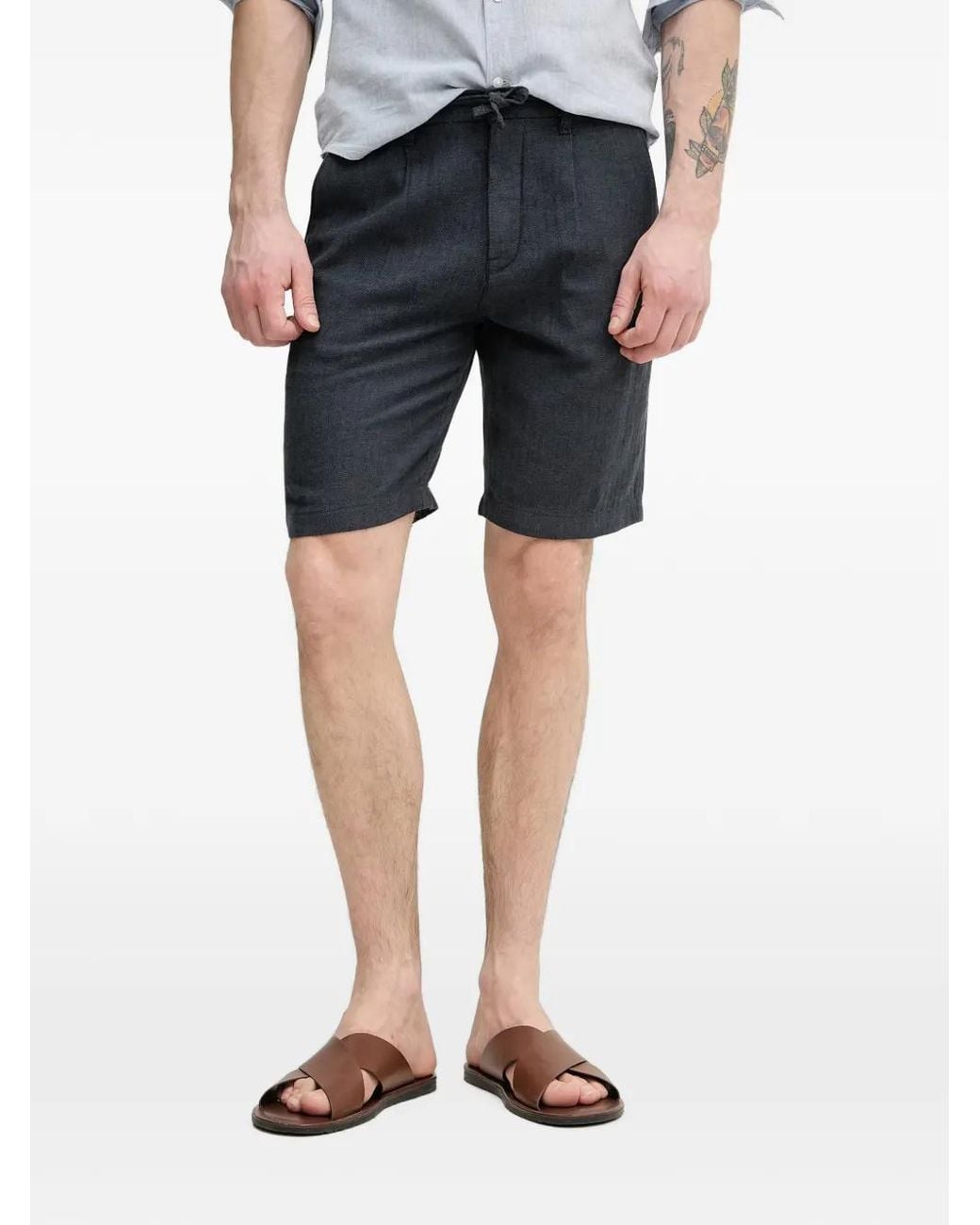 Lindbergh Blue Drawstring Shorts for men