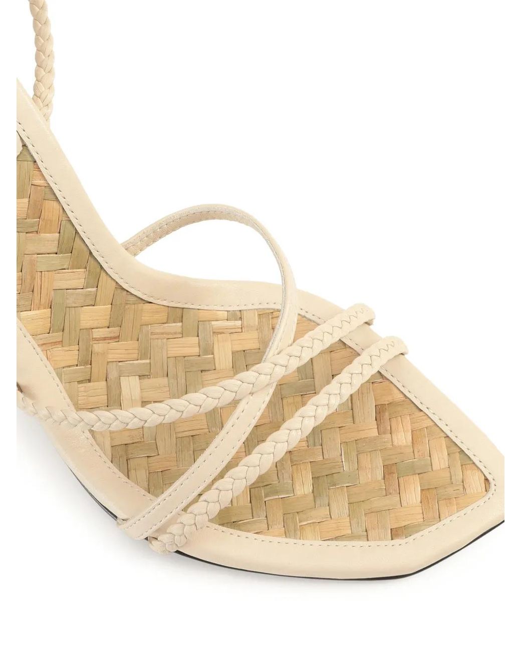 Sergio Rossi White Braid Leather Sandals
