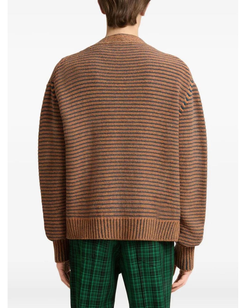 Marni Brown Alpaca-Wool Cardigan With Studs for men
