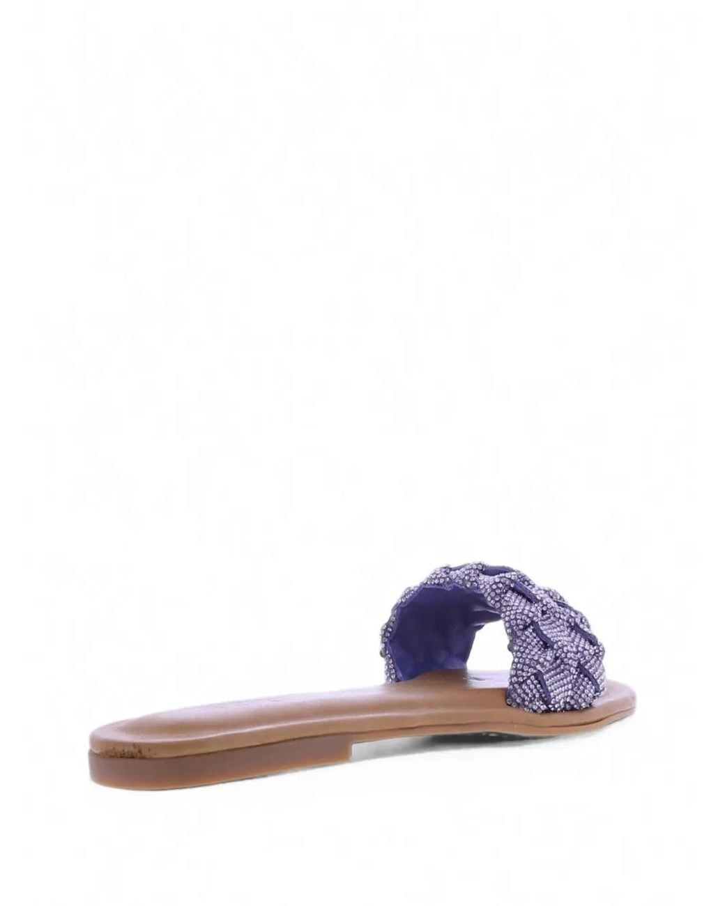Inuovo White Crystal-Embellished Braided Sandals