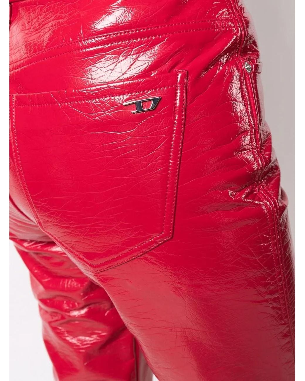 DIESEL Red P-Arcy Straight-Leg Trousers