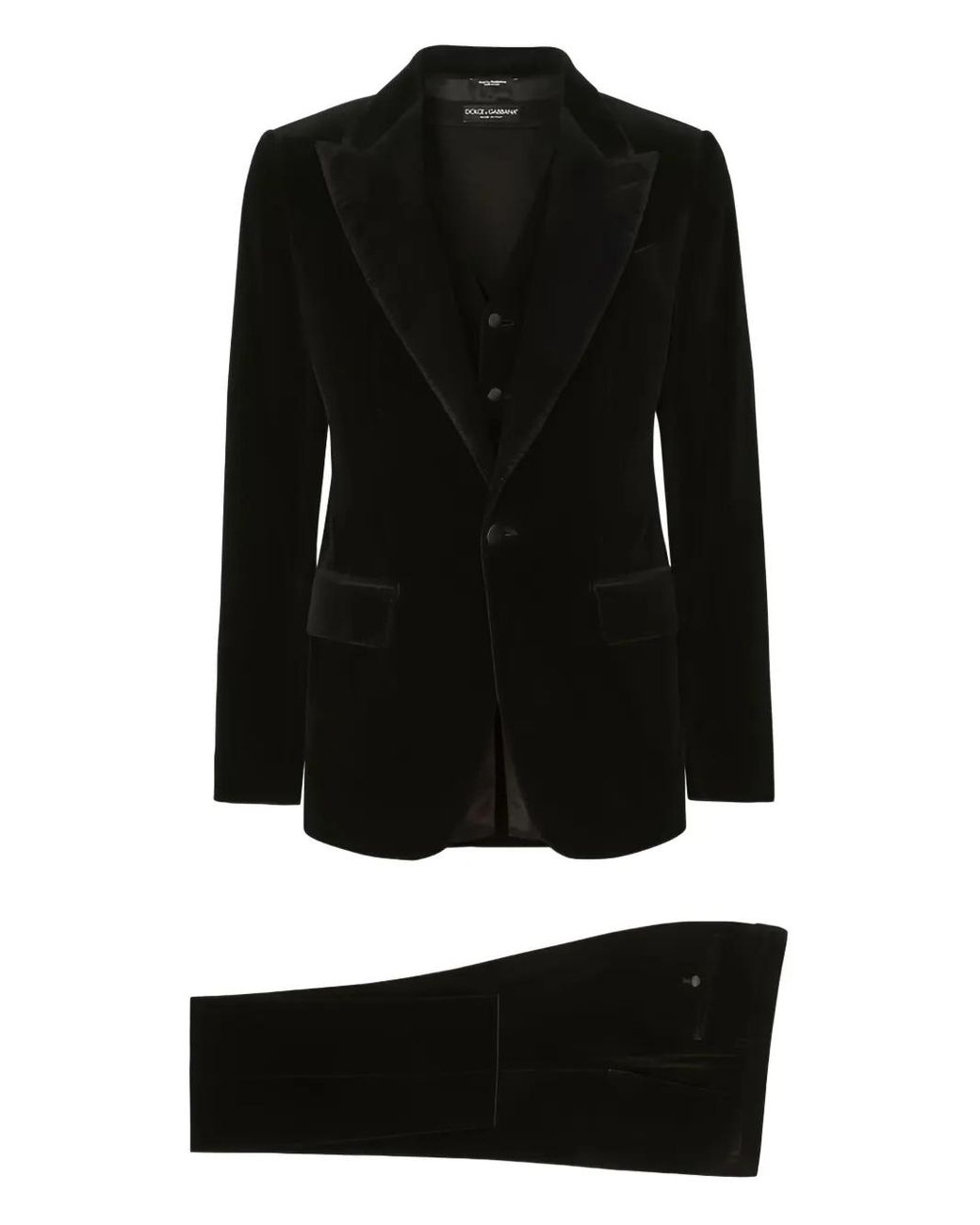 メンズ Dolce & Gabbana ベルベット シングルスーツ ブラック | Lyst