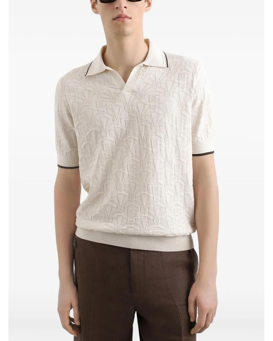 Dolce & Gabbana White Silk T-Shirt for men